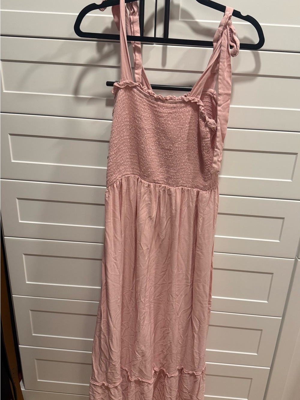 Sleeveless Pink Smocked Sundress